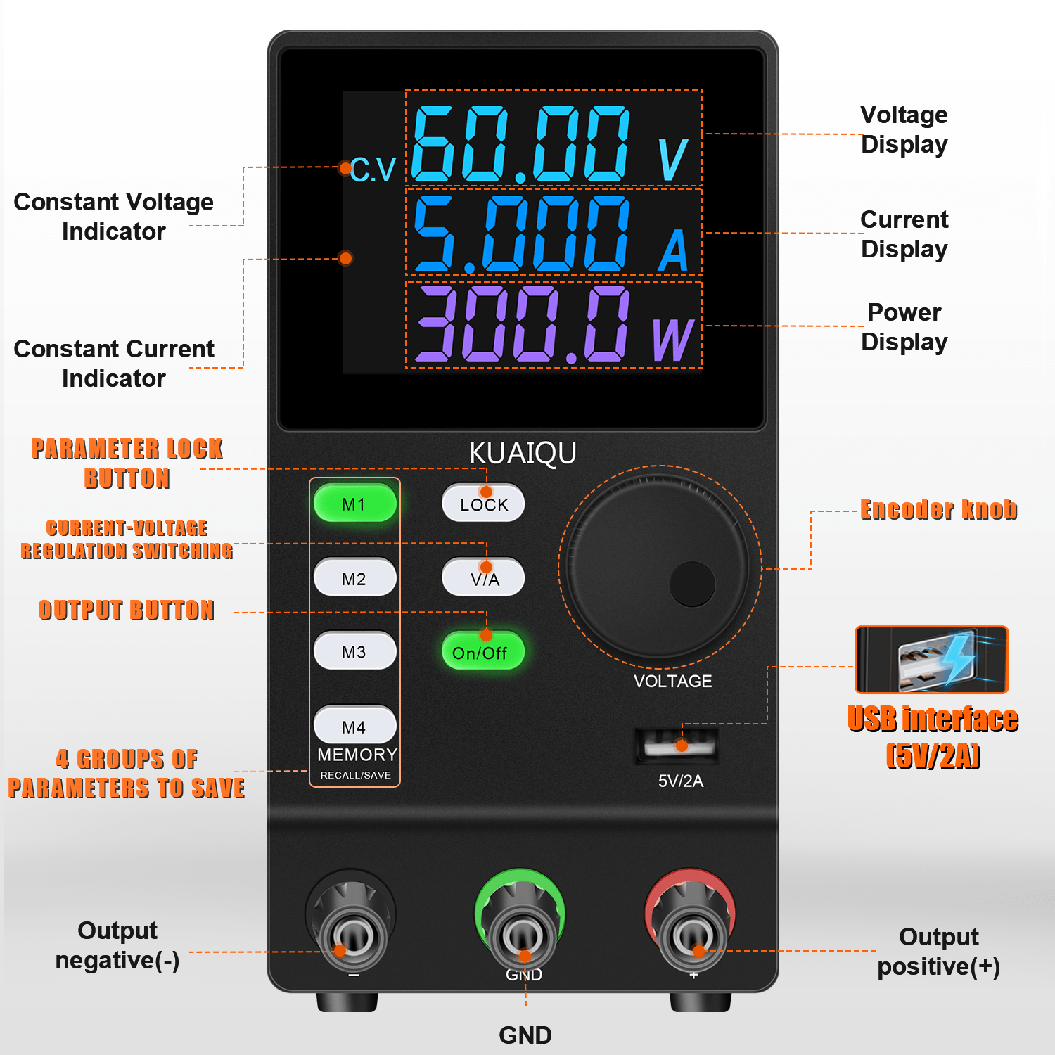 KUAIQU SPPS605D-232 300W Adjus - Programmable Dc Power Supply 60V 5A review and price
